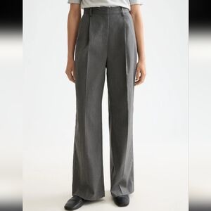 SCOTCH & SODA | Women's Grey Rose High Ride Wide Leg Soft Herringbone Pant